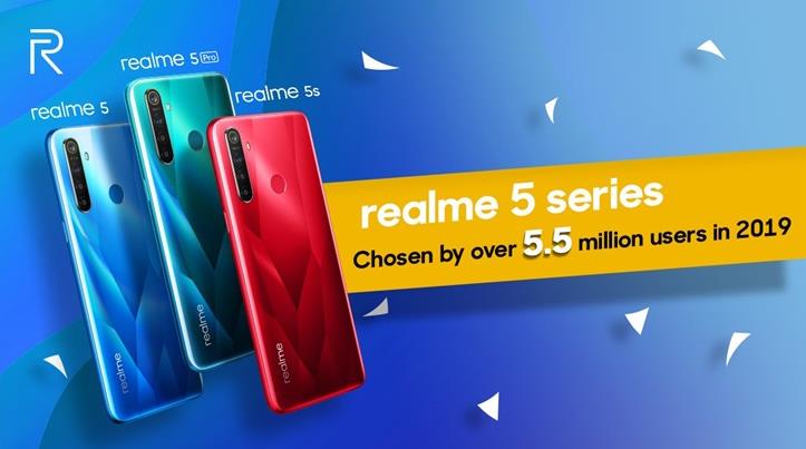 realme 5去年销量超550万台 搭载骁龙665+5000mAh电池