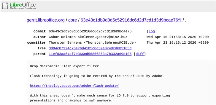 LibreOffice下一个版本显示将不再支持Adobe Flash