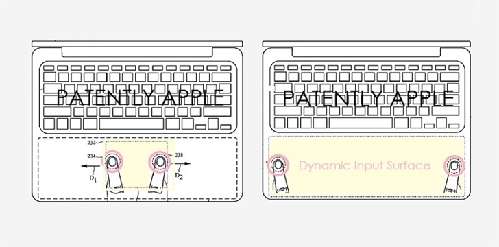 苹果公布MacBook新专利：整个键盘下方区域均可被用作触控板