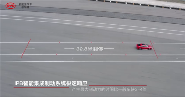 比亚迪汉EV刹车百公里制动32.8米 创量产新能源车的新纪录