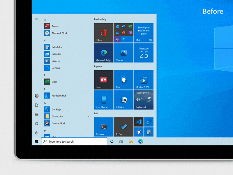 Windows 10开始启用全新菜单:去掉应用程序列表中logo后面的纯色背景