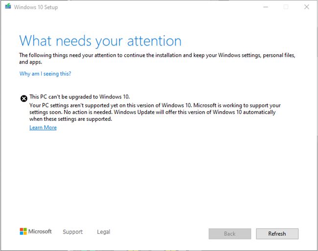 微软阻止部分用户升级到Windows 10 2020年5月更新